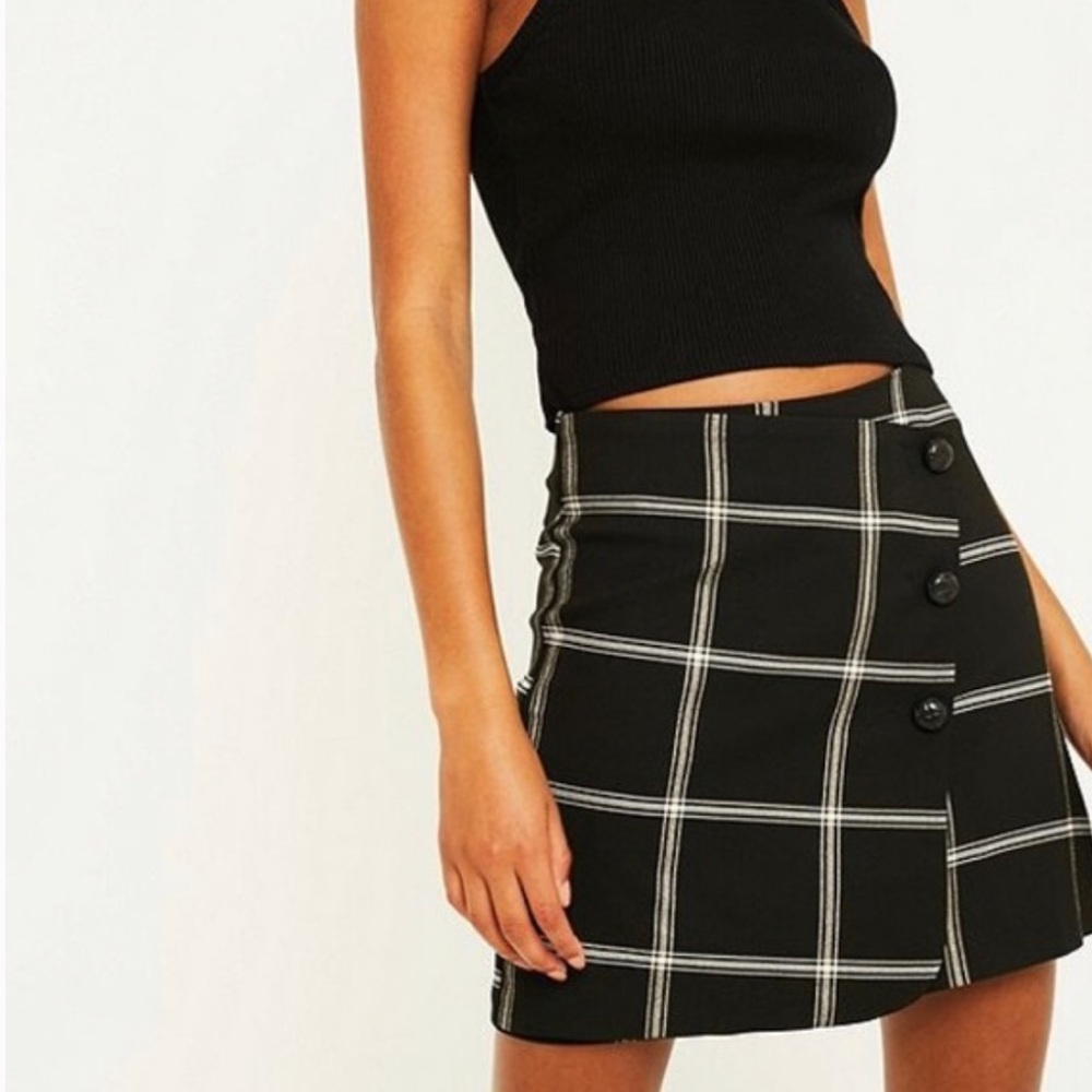 Urban Outfitters Black Plaid Mini Skirt
